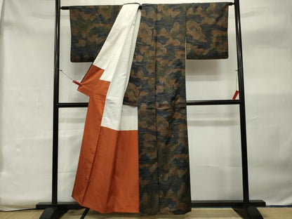 平和屋着物■上質なお召 風景文 正絹 逸品 CAAL7515ou