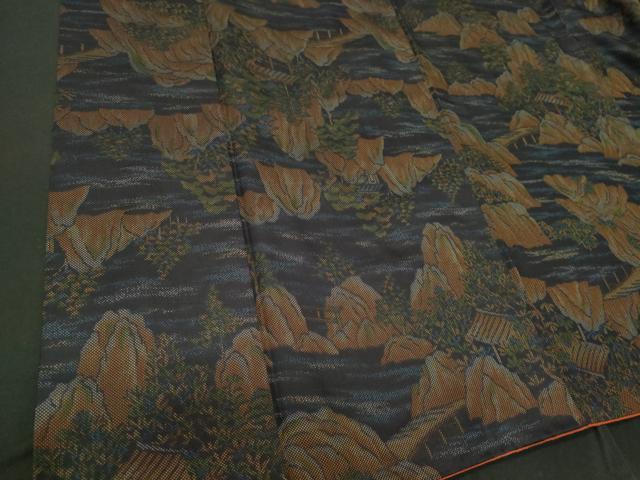 平和屋着物■上質なお召 風景文 正絹 逸品 CAAL7515ou