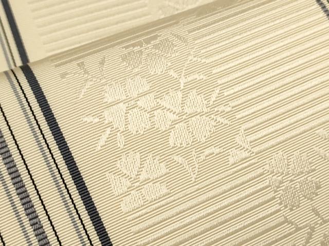 平和屋着物●本場筑前博多織　八寸名古屋帯　西村織物　しゅうすけ間道　証紙付き　正絹　逸品　未使用　CAAL8359th