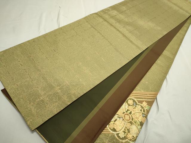 平和屋着物◎太鼓柄袋帯 吉祥宝尽くし花文 金銀彩 正絹 逸品 CAAL8504ze