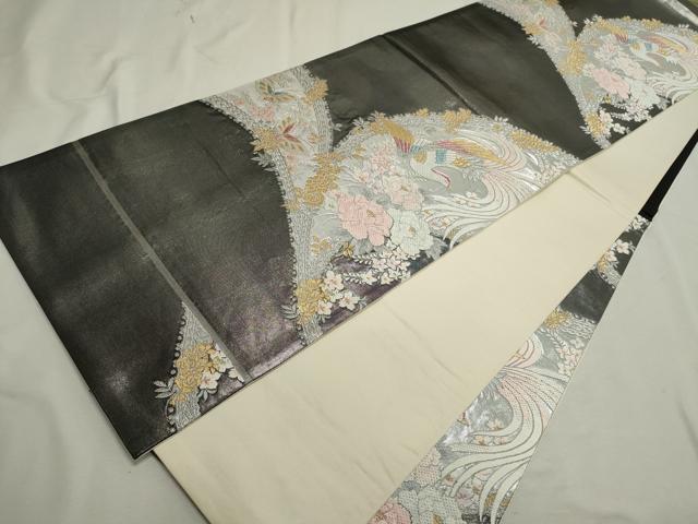 平和屋着物◎六通柄袋帯 唐織 鳳凰舞蝶花文 金銀糸