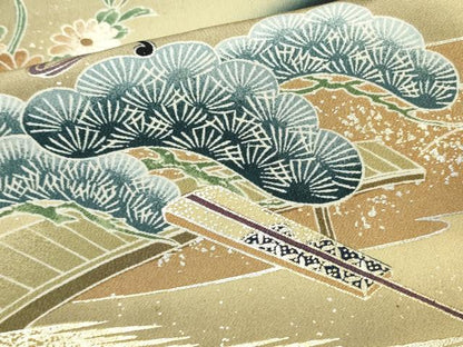 平和屋着物■豪華黒留袖 駒刺繍 御所車枝松文 暈し染め 金彩 正絹 逸品 CAAM1591ev