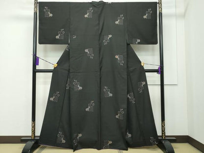 平和屋着物●本場大島紬 9マルキ 瓢箪 源氏香 正絹 逸品 CAAM6527gh