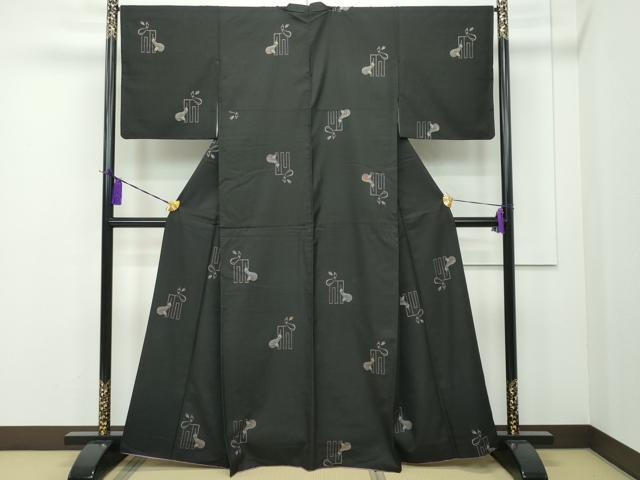 平和屋着物●本場大島紬 9マルキ 瓢箪 源氏香 正絹 逸品 CAAM6527gh