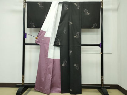 平和屋着物●本場大島紬 9マルキ 瓢箪 源氏香 正絹 逸品 CAAM6527gh