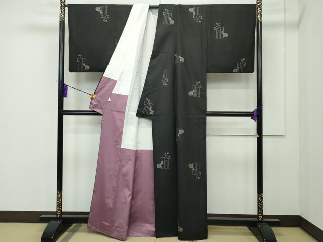 平和屋着物●本場大島紬 9マルキ 瓢箪 源氏香 正絹 逸品 CAAM6527gh