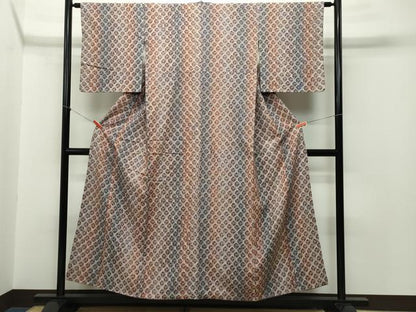 平和屋着物●上質な紬　総絞り　漢方染　正絹　逸品　CAAM6653gh