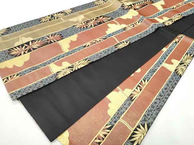平和屋着物□六通柄袋帯 枝葉間道 金糸 正絹 逸品 CAAM7695fb