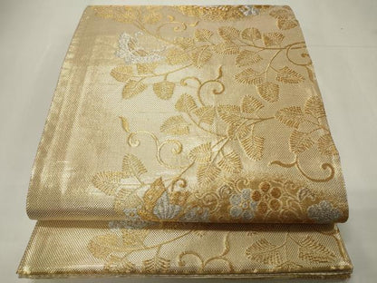 平和屋着物■六通柄袋帯　花蝶文　金銀糸　正絹　逸品　CAAM8020in