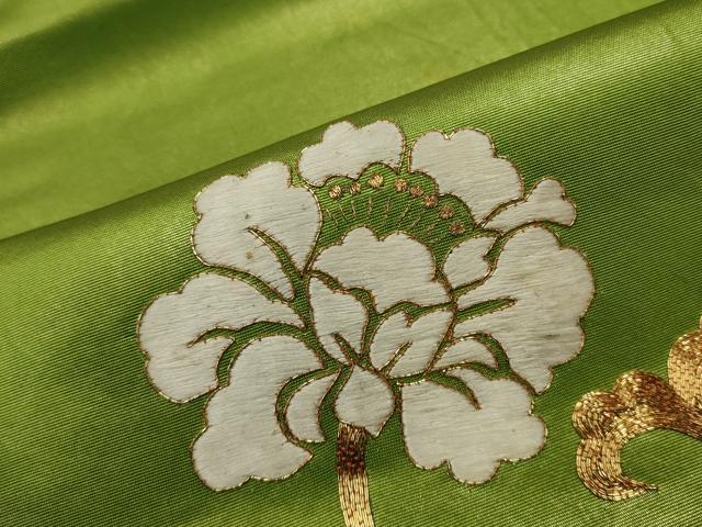 平和屋着物■太鼓柄袋帯　唐織　総刺繍　駒刺繍　正絹　逸品　CAAM8027in
