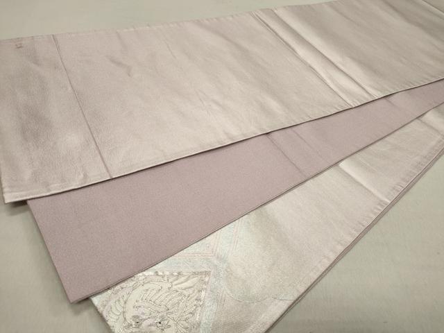 平和屋着物■六通太鼓柄袋帯 駒刺繍 鳳凰菱文 銀彩 正絹 逸品 CAAM8194in