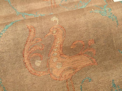 平和屋着物■六通柄袋帯 紬地 花鳥唐草文 金糸 正絹 逸品 CAAM8256in