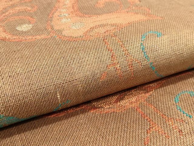 平和屋着物■六通柄袋帯 紬地 花鳥唐草文 金糸 正絹 逸品 CAAM8256in