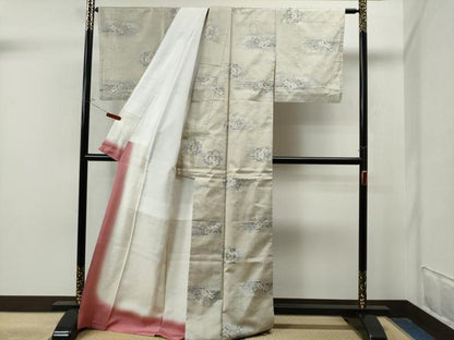 平和屋着物●本場大島紬　9マルキ　霞吉祥花鳥文　正絹　逸品　CAAR8047vf