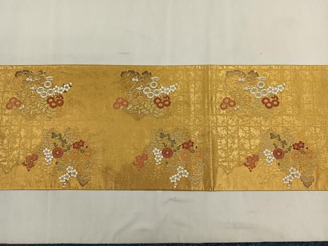 平和屋着物◎六通太鼓柄袋帯 鼓草花文 金糸 正絹 逸品 CAAN3626qv