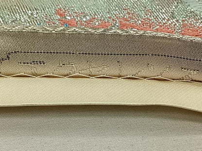 平和屋着物◎六通柄袋帯　流水花蝶文　金銀糸　正絹　逸品　CAAN3659qv