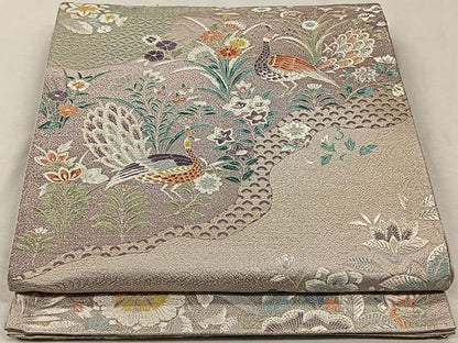 平和屋着物◎六通柄袋帯　道長更紗　銀糸　正絹　逸品　CAAN3675qv