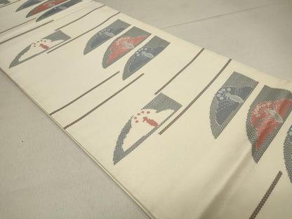 平和屋着物■六通柄袋帯 横段孔雀文 正絹 逸品 CAAO1226in