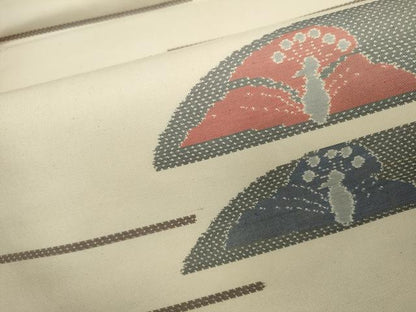 平和屋着物■六通柄袋帯 横段孔雀文 正絹 逸品 CAAO1226in