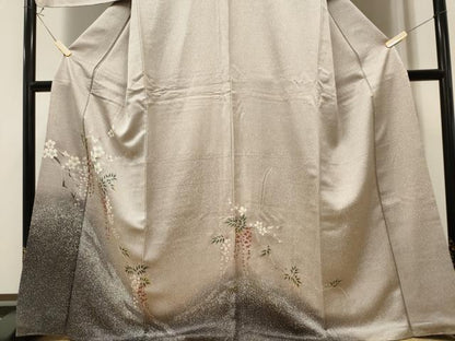平和屋着物■訪問着　枝花文　たたき染め　金彩　正絹　逸品　CAAO1735ou