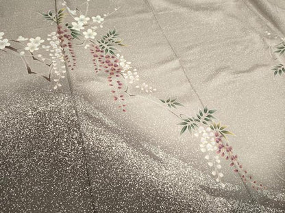 平和屋着物■訪問着　枝花文　たたき染め　金彩　正絹　逸品　CAAO1735ou