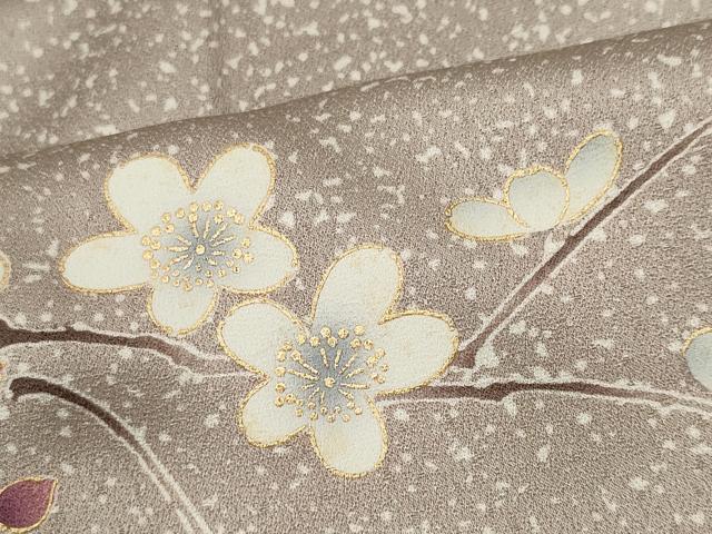 平和屋着物■訪問着　枝花文　たたき染め　金彩　正絹　逸品　CAAO1735ou