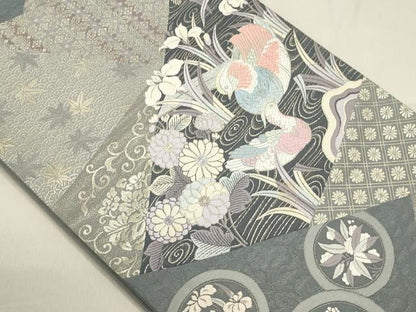 平和屋着物◎西陣 六通柄袋帯 唐織 鴛花文 金糸 引箔 正絹 逸品 CAAO4268qe