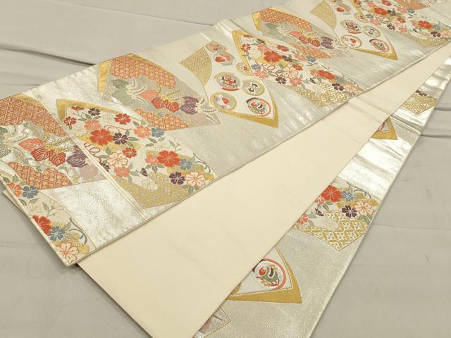 平和屋着物◎六通柄袋帯 地紙吉祥文 金銀糸 引箔 正絹 逸品 CAAO4289qe