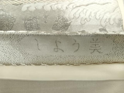 平和屋着物◎六通柄袋帯 地紙花文 九百錦 プラチナ箔 正絹 逸品 CAAO4904xe