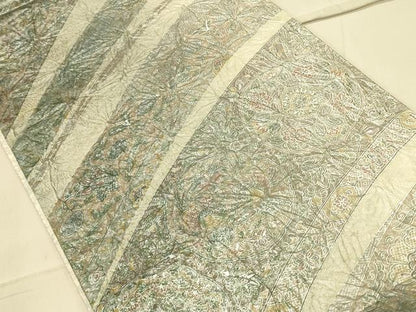 平和屋着物●六通柄袋帯 向かい鳥花丸文 金彩 正絹 逸品 CAAO7040th