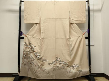 平和屋着物■豪華色留袖　船草花文　暈し染め　金糸　正絹　逸品　CAAO8249ut