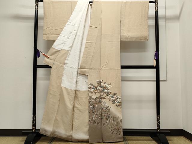 平和屋着物■豪華色留袖　船草花文　暈し染め　金糸　正絹　逸品　CAAO8249ut