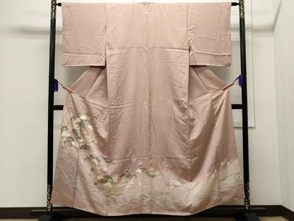 平和屋着物■豪華留袖 立波飛鶴松文 暈し染め 金彩 正絹 逸品 CAAO8292ut