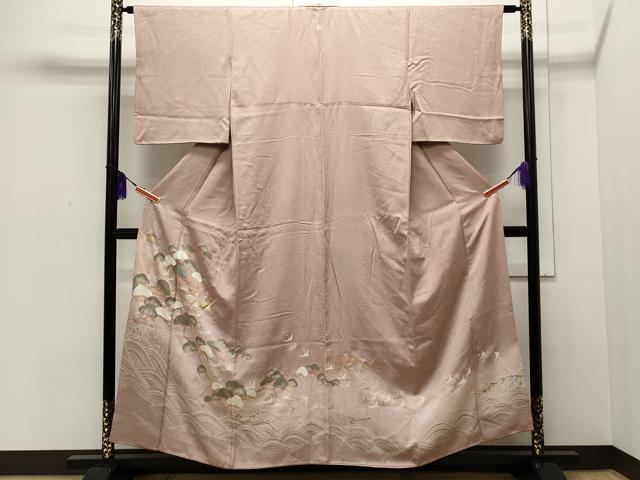 平和屋着物■豪華留袖 立波飛鶴松文 暈し染め 金彩 正絹 逸品 CAAO8292ut