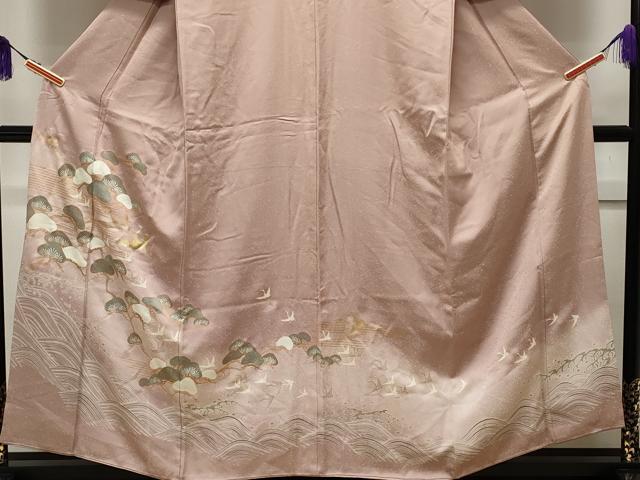 平和屋着物■豪華留袖 立波飛鶴松文 暈し染め 金彩 正絹 逸品 CAAO8292ut