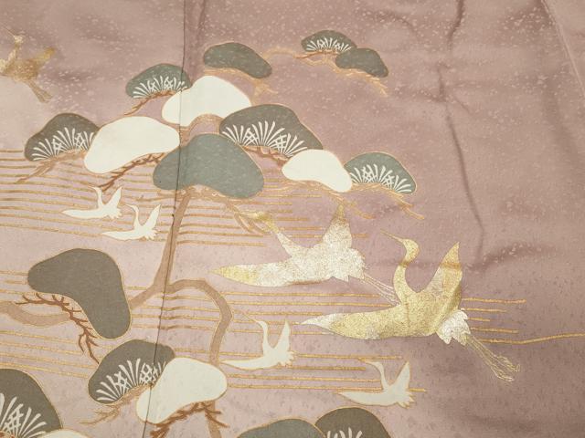 平和屋着物■豪華留袖 立波飛鶴松文 暈し染め 金彩 正絹 逸品 CAAO8292ut