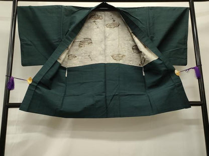 平和屋着物■男性　紬　アンサンブル　霞文　正絹　逸品　CAAO8474id