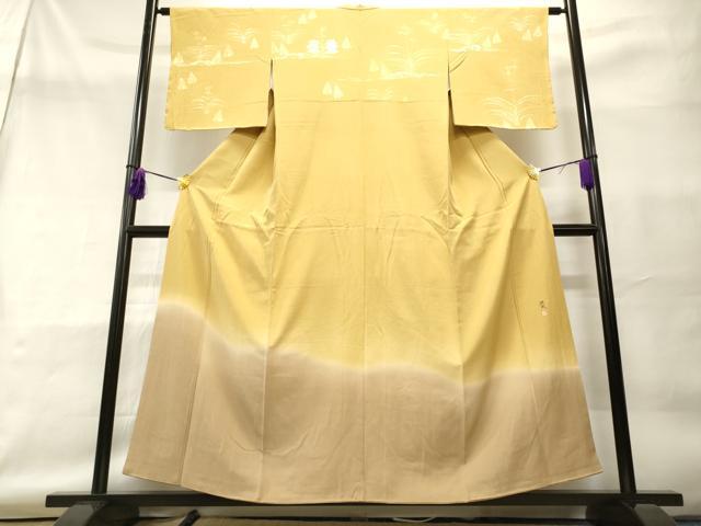 平和屋着物■訪問着　作家物　霞草花文　暈し染め　金彩　正絹　逸品　CAAO8478id