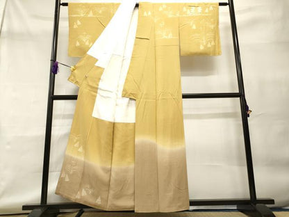 平和屋着物■訪問着　作家物　霞草花文　暈し染め　金彩　正絹　逸品　CAAO8478id