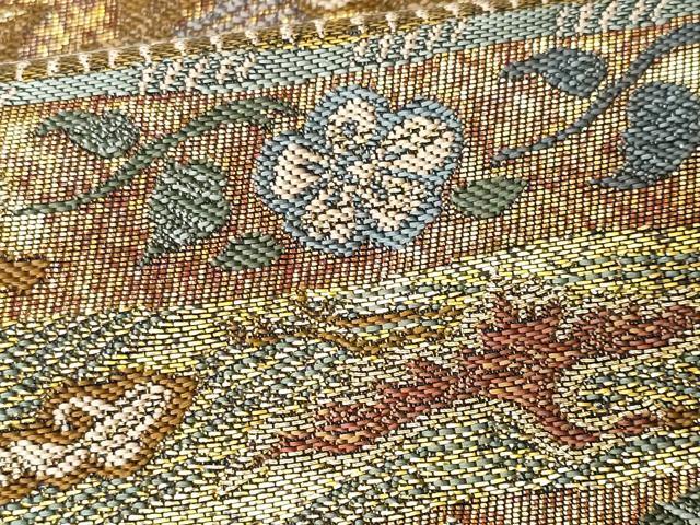 平和屋着物■六通柄袋帯 唐織 瑞雲吉祥文 金糸 正絹 逸品 CAAO8841fb