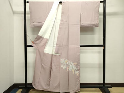 平和屋着物■色留訪問着　葡萄蔦の葉文　金彩　正絹　逸品　CAAP0638in