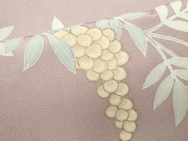 平和屋着物■色留訪問着　葡萄蔦の葉文　金彩　正絹　逸品　CAAP0638in