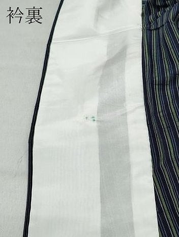 平和屋着物▽上質な紬 単衣 縞 正絹 逸品 CAAP4392vf