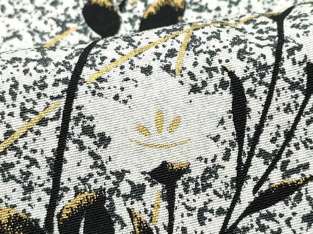 平和屋着物▽訪問着 単衣 草花文 たたき染め 金彩 正絹 逸品 CAAP4394vf