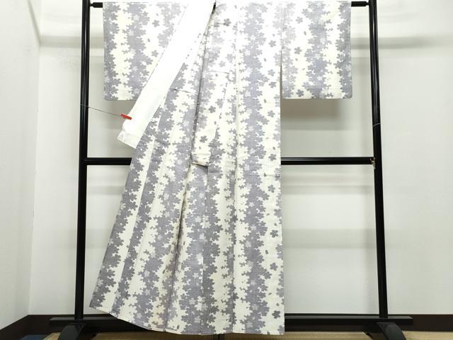 平和屋着物▽上質な紬 単衣 舞桜 正絹 逸品 CAAP4399vf