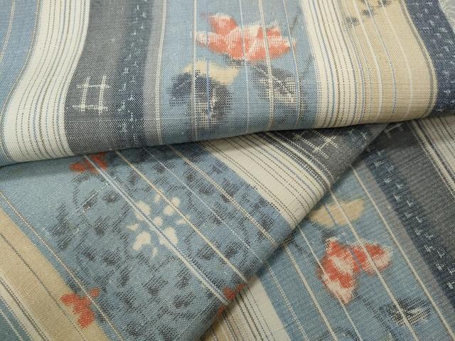 平和屋着物▽上質な紬 単衣 草花間道 正絹 逸品 CAAP5508ut