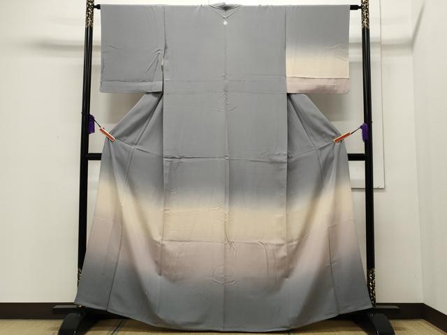 平和屋着物▽訪問着 単衣 作家物 霞文 暈し染め 正絹 逸品 CAAP5522ut