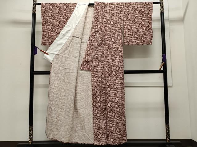 平和屋着物▽上質な小紋 単衣 小花柄 正絹 逸品 CAAP5523ut