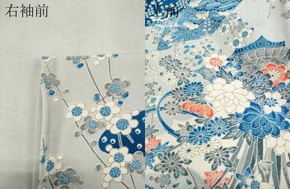 平和屋着物▽上質な小紋 単衣 道長地紙花籠文 正絹 逸品 CAAP5536ut