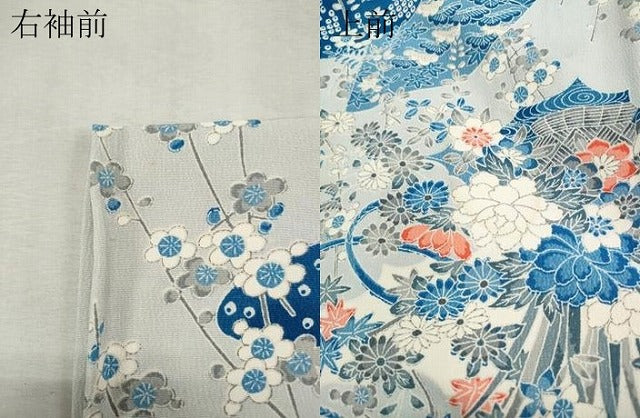 平和屋着物▽上質な小紋 単衣 道長地紙花籠文 正絹 逸品 CAAP5536ut